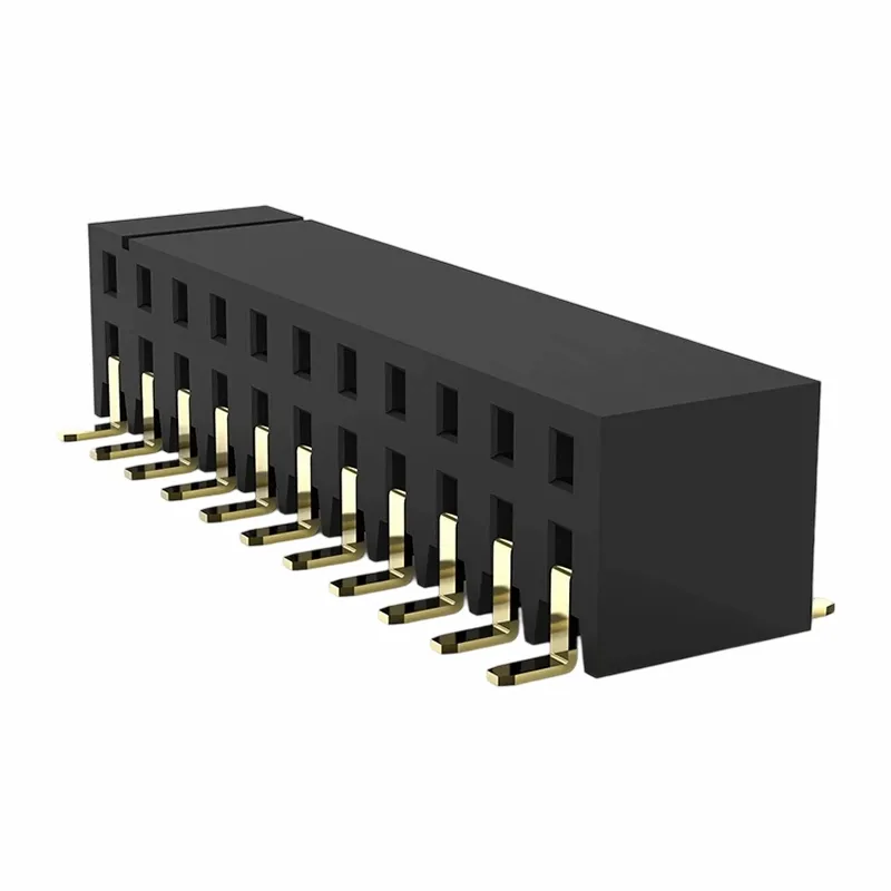 2,54 mm kvindelig header dobbelt række side indgang smt u type