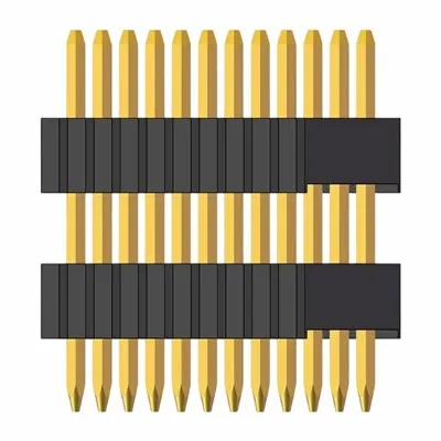 1.27x2.54mm pin header dobbelt række SMT