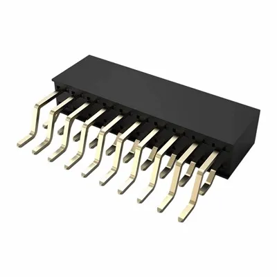 2,0 mm kvindelig overskrift dobbelt række højre vinkel SMT H6.35mm